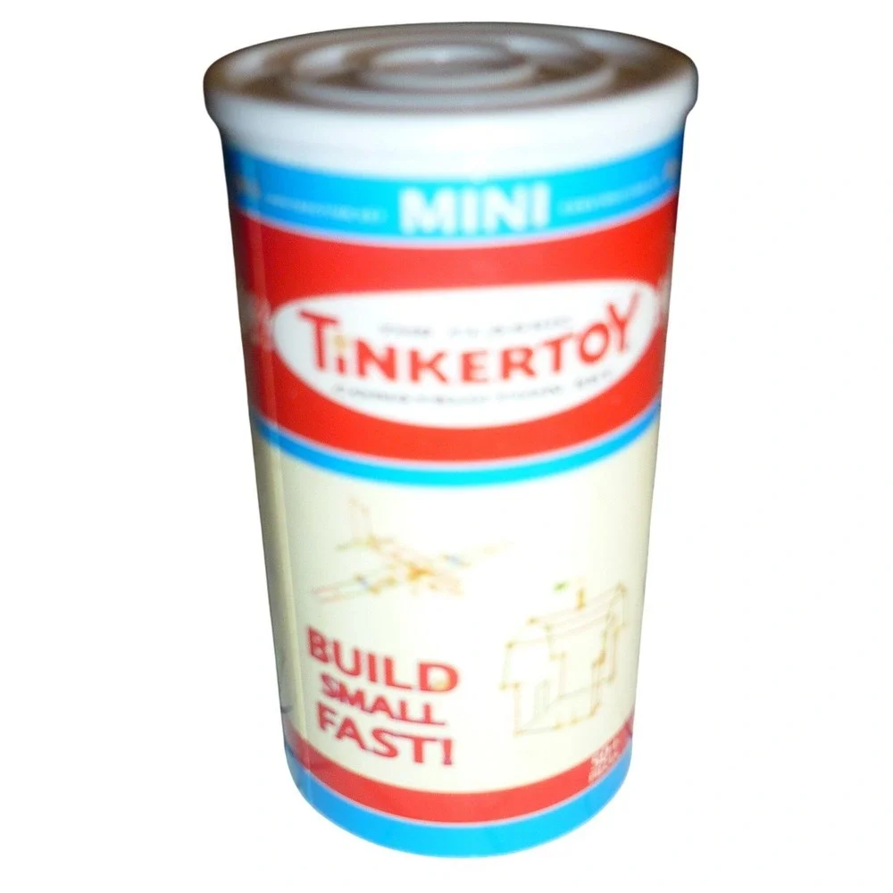 Vintage Tinkertoy Mini Construction Set 50+ Pieces Building Toy‎ Travel Size